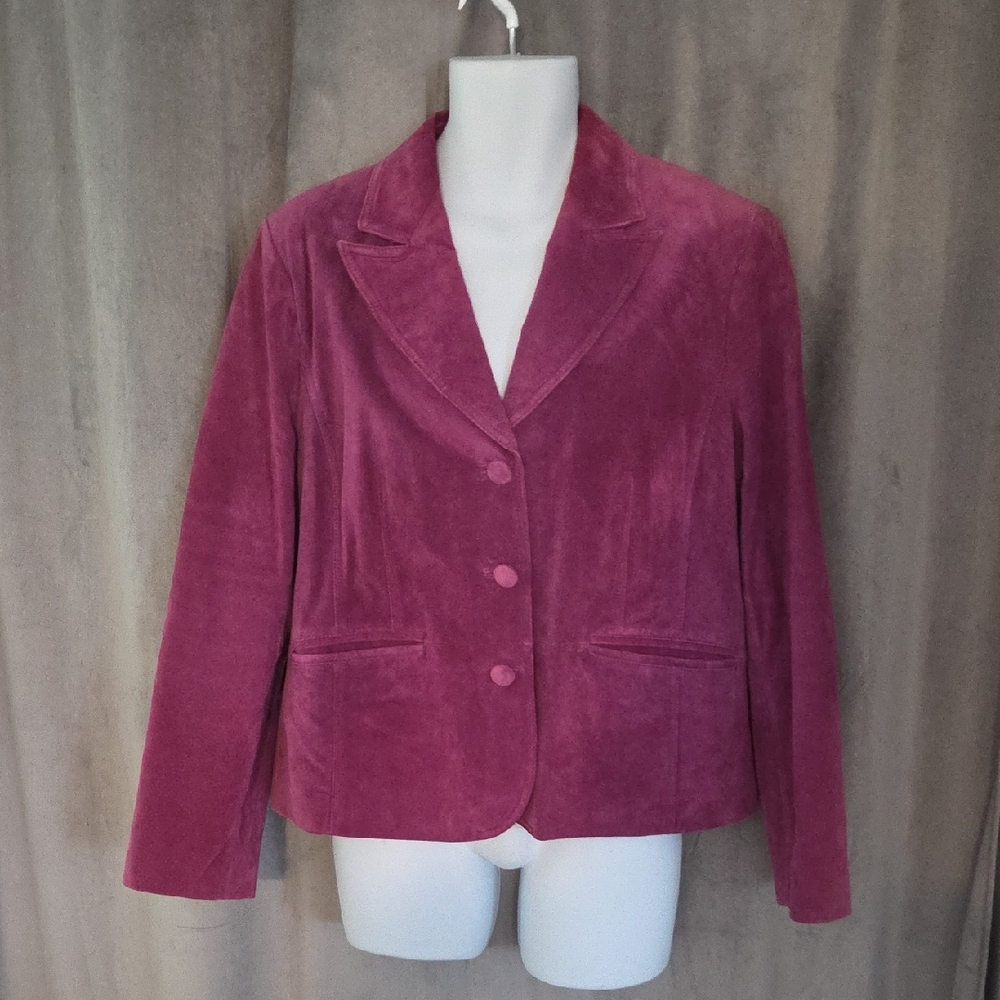 Bernardo Genuine Leather Size 18 Blazer in Plum
